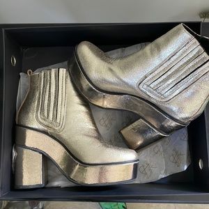 Gold Platform Booties